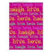Live Laugh Love Encouraging Words Hot Pink Fuchsia (Front)