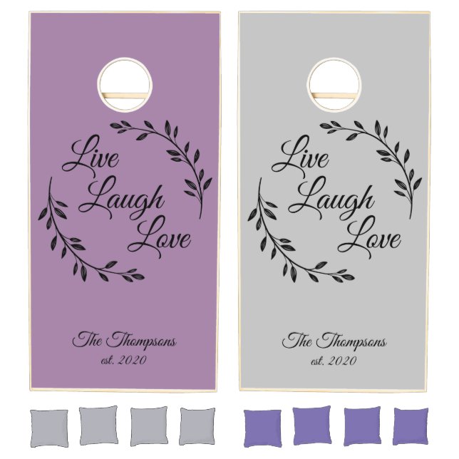 Live Laugh Love Family established date Cornhole Set (Set)