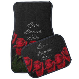 Live Laugh Love Flowers Car Mat