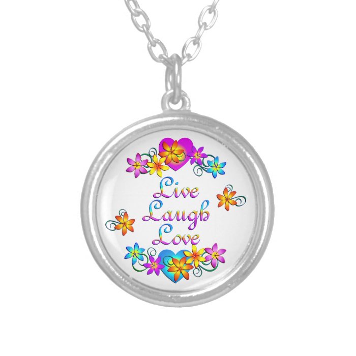 Live Laugh Love Flowers Custom Necklace