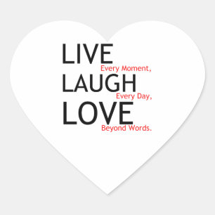 live laugh love heart sticker