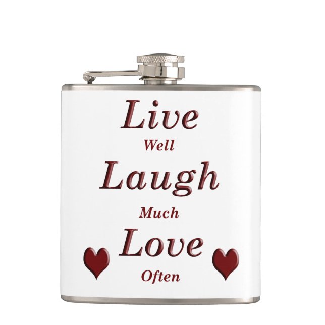Live Laugh Love Hip Flask (Front)