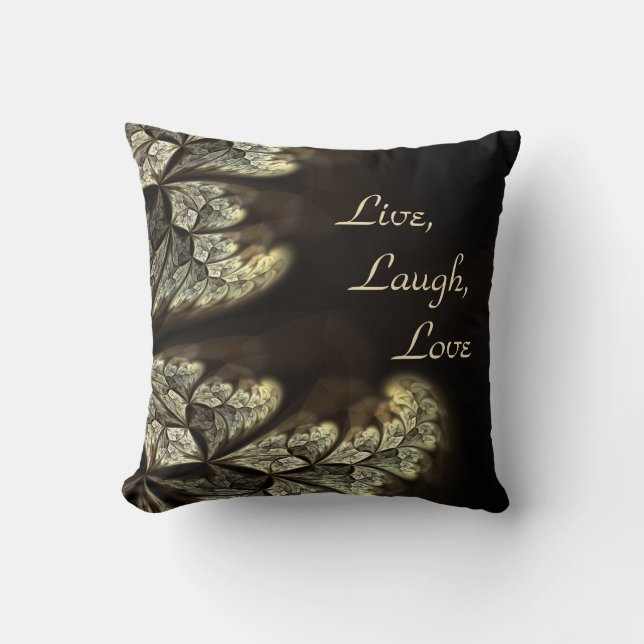 LIVE, LAUGH, LOVE  Inspirational Design Throw Pillow (Front)