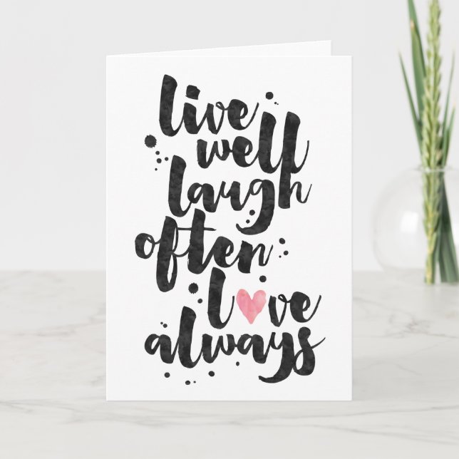 Live Laugh Love - Inspirational Greeting Card (Front)