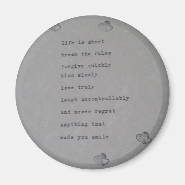 Live,laugh,love - inspirational quote magnet (Front)