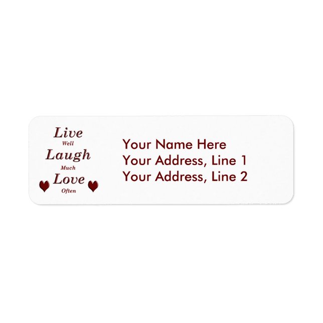 Live Laugh Love Label (Front)