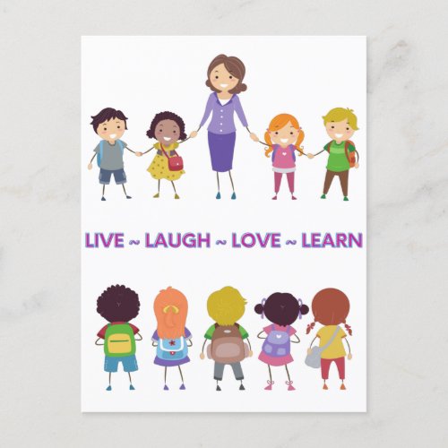 Live  Laugh  Love  Learn School Teacher   Postcard