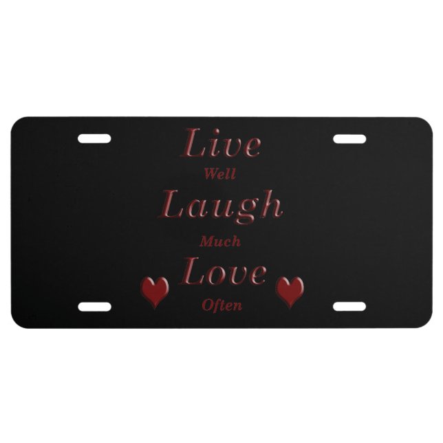 Live Laugh Love License Plate (Front)