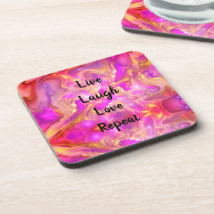 Live Laugh Love Marble Set of 6 Drink Coasters