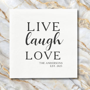 Live Laugh Love Name Established Anniversary Napkins