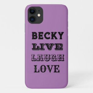 LIVE LAUGH LOVE NAME PURPLE MODERN iPhone 11 CASE