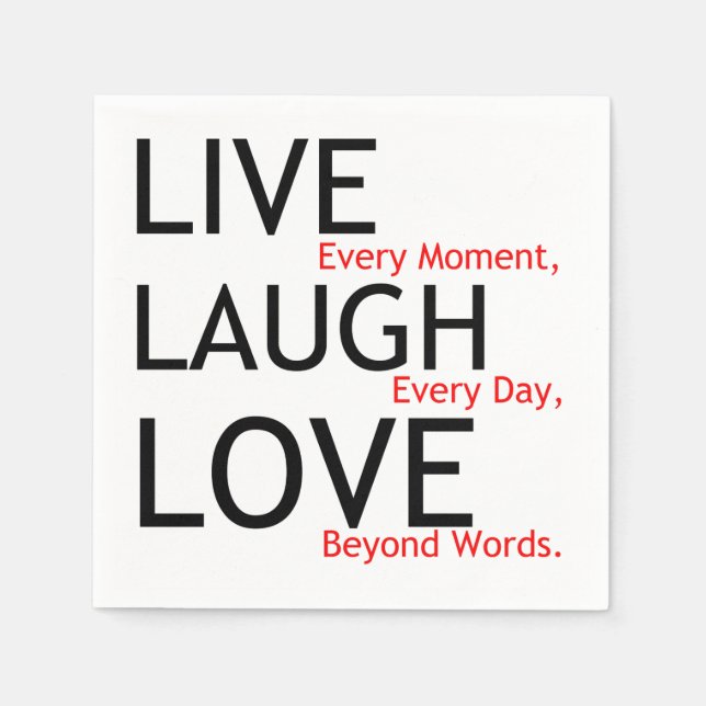 live laugh love napkins (Front)
