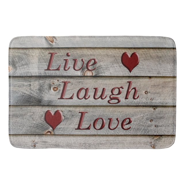 Live Laugh Love on the side of a barn Bathroom Mat (Front)