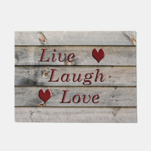 Live Laugh Love on the side of a barn Doormat
