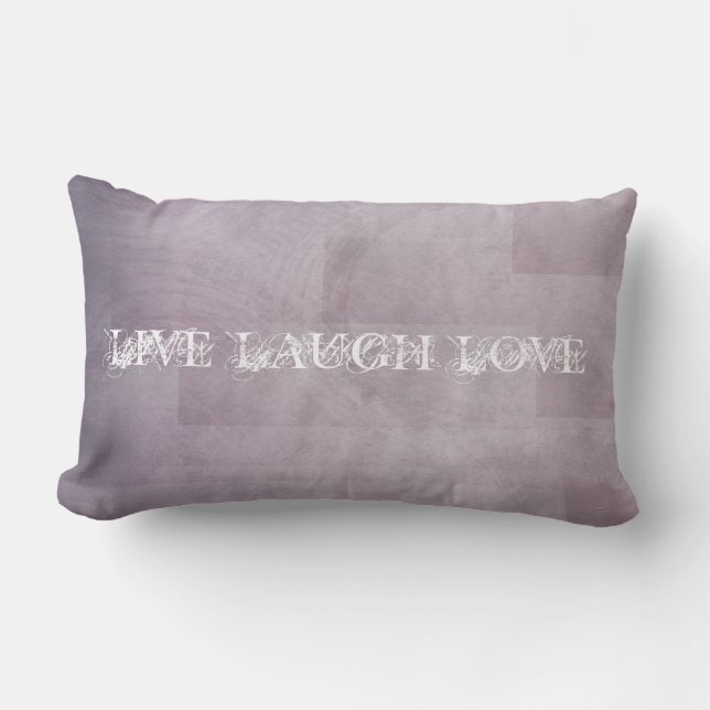 Live Laugh Love Orchid Purple Lumbar Pillow (Front)