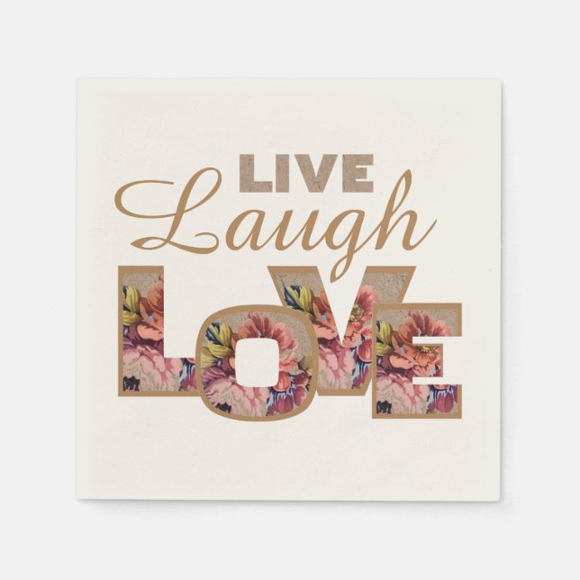 Live, Laugh, love Paper Napkins (Front)