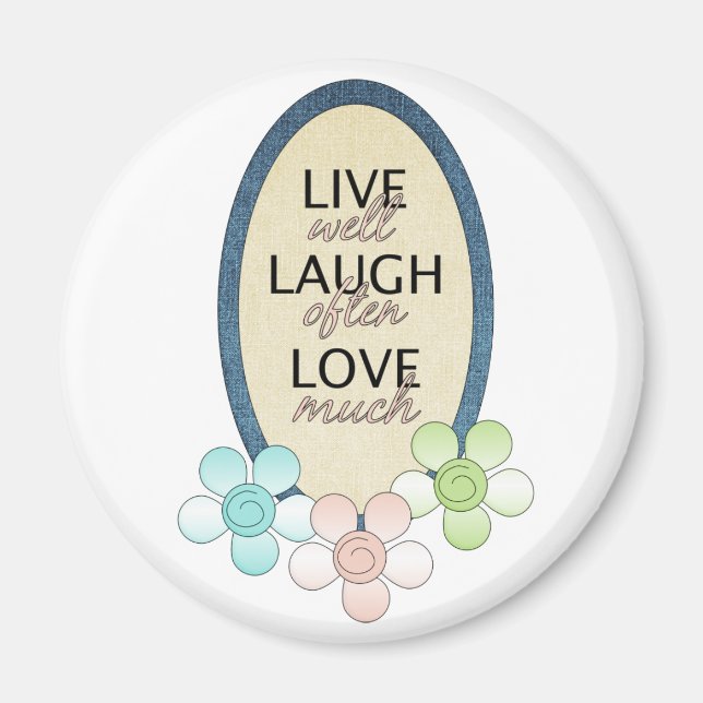 Live Laugh Love Patch Magnet (Front)