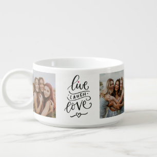 Live, Laugh, Love Personalized Photo Soup Mug
