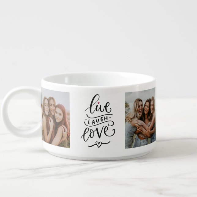 Live, Laugh, Love Personalized Photo Soup Mug (Right)