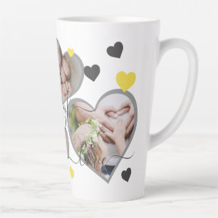 Live Laugh Love Photo Hearts Latte Mug