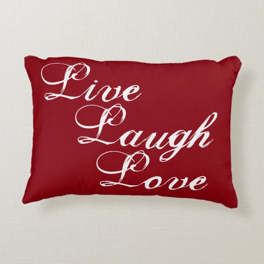 Live Laugh Love Pillow With Damask Back Zazzle Com