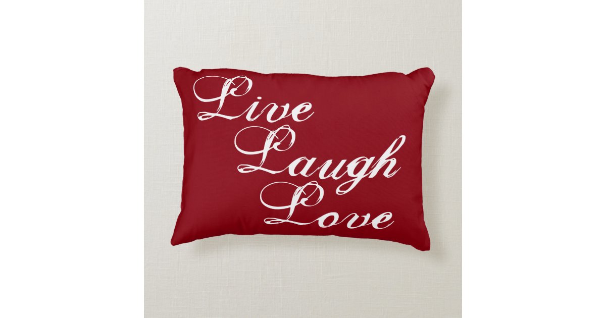 Live Laugh Love pillow with damask back