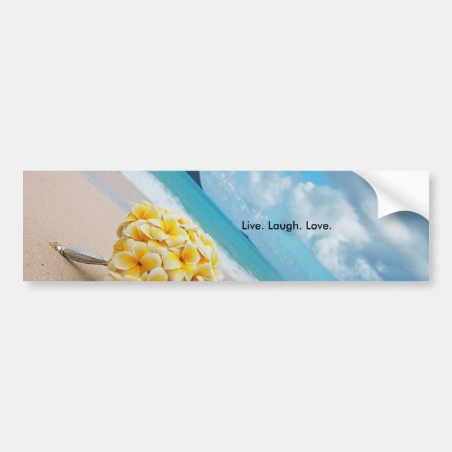 Live. Laugh. Love. Plumeria Bumper Sticker (Front)