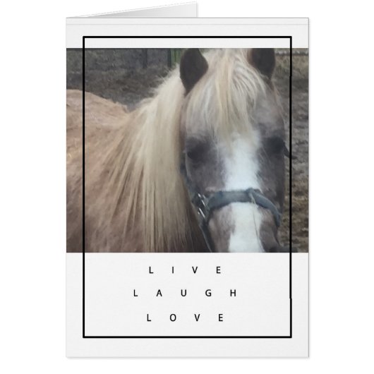 LIVE, LAUGH, LOVE PONY - BLANK CARD (Front)