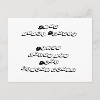 live, laugh, love quote postcard
