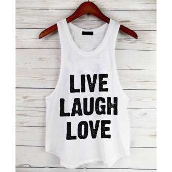 Live Laugh Love Quote Women's Racerback Tank Top by girlygirlgraphics at Zazzle