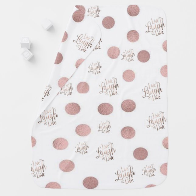 Live Laugh Love Rose Baby Blanket (In Situ)
