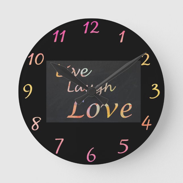 Live Laugh Love Round Clock (Front)
