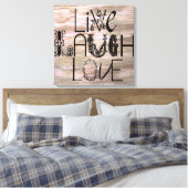 Live laugh love rustic wooden sign wall canvas | Zazzle