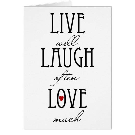 Live laugh love simple text cards (Front)