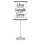 live, laugh, love - three beautiful words table lamp (Front)