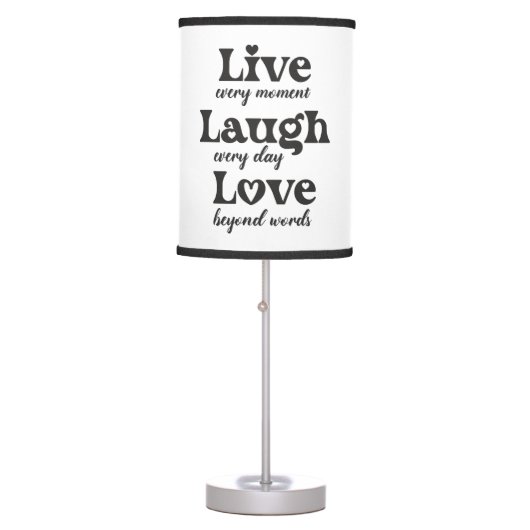 live, laugh, love - three beautiful words table lamp (Front)
