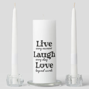 live, laugh, love - three beautiful words unity candle set