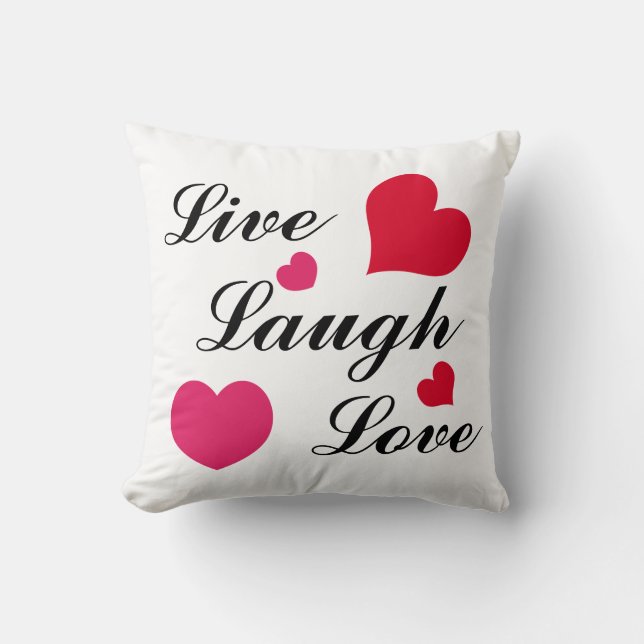 Live, Laugh, Love Throw Pillow (Front)