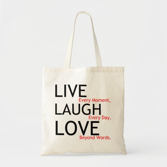 live laugh love tote bag (Front)
