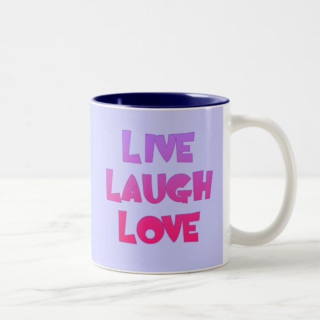 LIVE LAUGH LOVE Tshirts, Gifts Two-Tone Coffee Mug (Right)