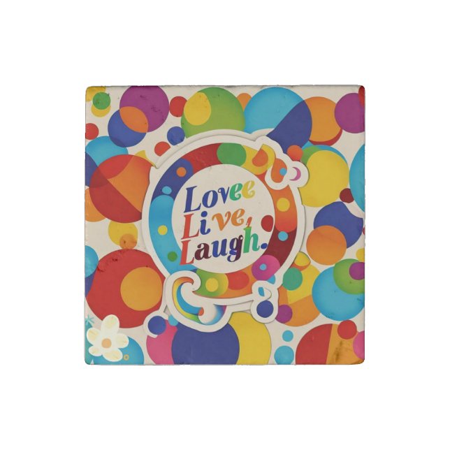 "Live, Laugh, Love Unconditionally" Stone Magnet (Front)