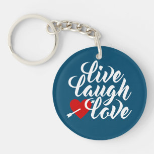 Live Laugh Love Valentine Calligraphy   Keychain