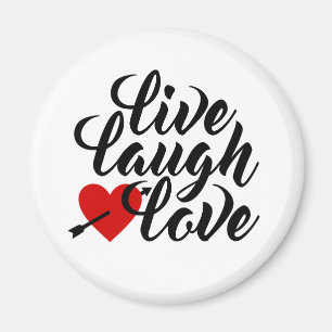 Live Laugh Love Valentine Calligraphy   Magnet