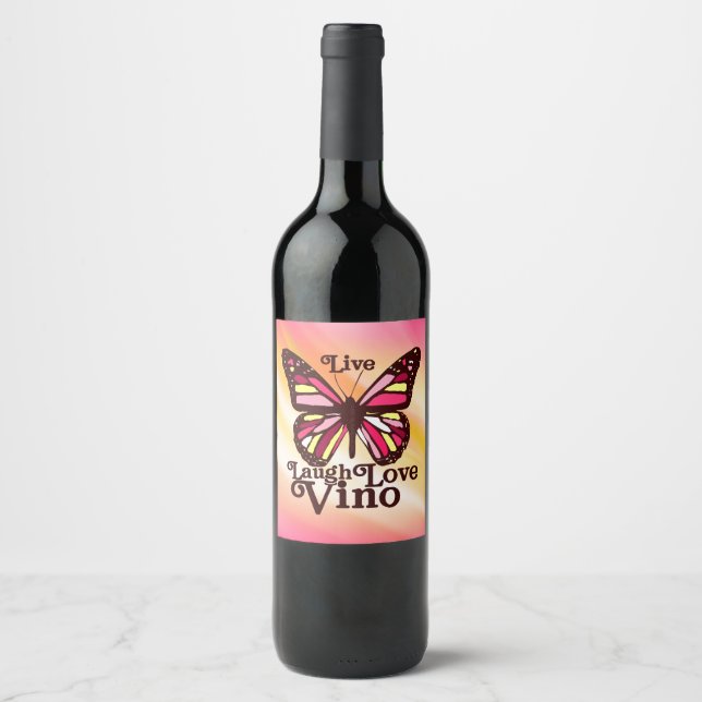 Live Laugh Love Vino Wine Label (Front)