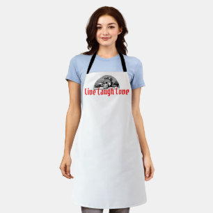 Live, Laugh, Love with Skull Funny Apron