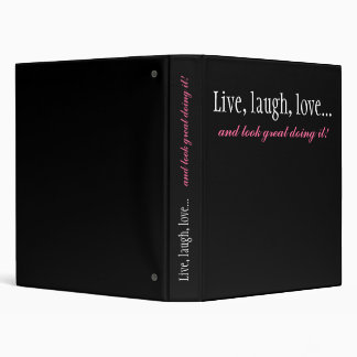 Live, Laugh, Love Women's Workout Journal Binder