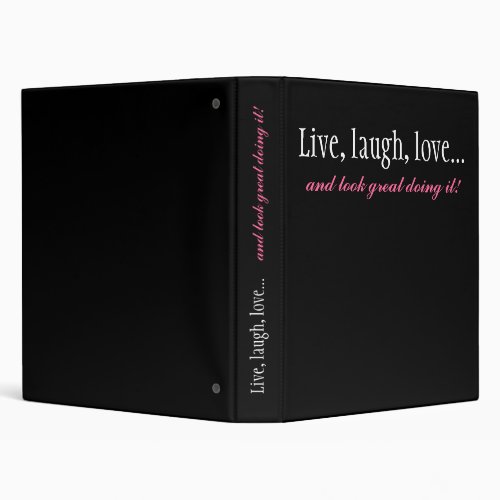 Live Laugh Love Womens Workout Journal Binder