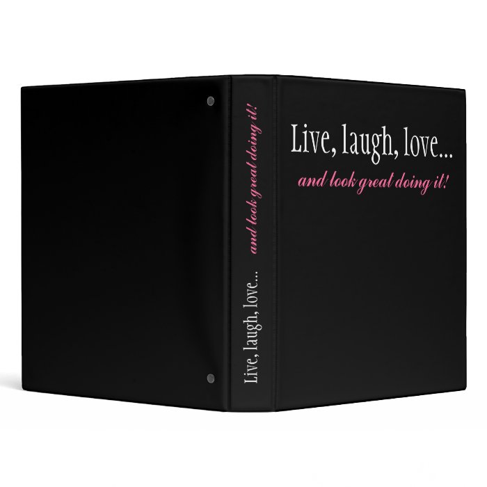Live, Laugh, Love Women's Workout Journal 3 Ring Binders