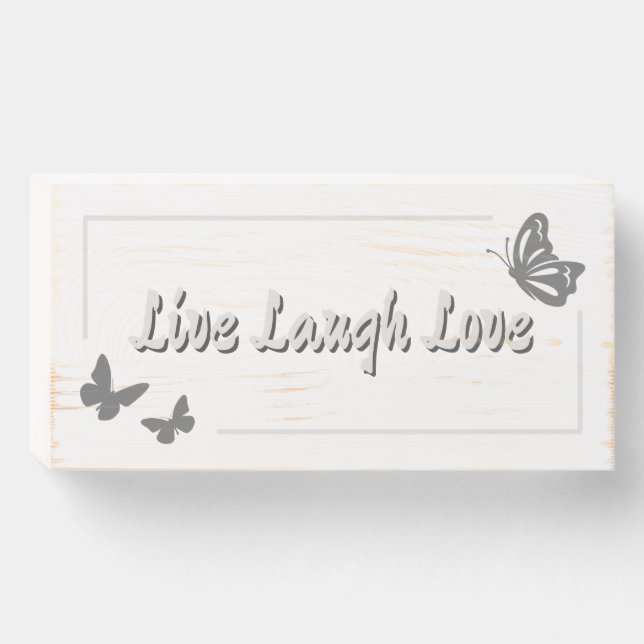 Live Laugh Love Wood Box Sign (Front Horizontal)