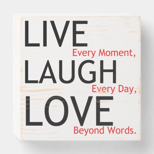 live laugh love wooden box sign